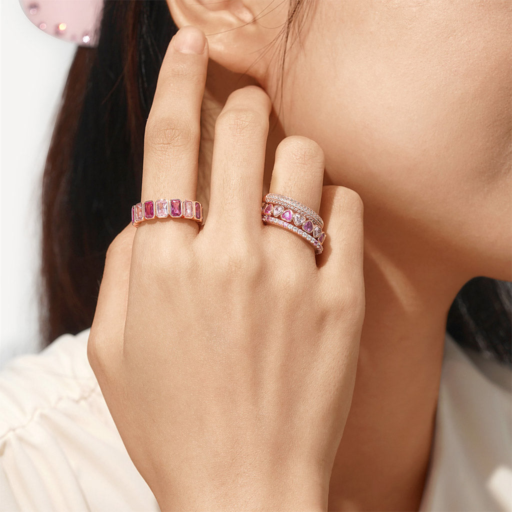 Gnoce Morganite Baguette Cut Bezel Eternity Band Ring_5