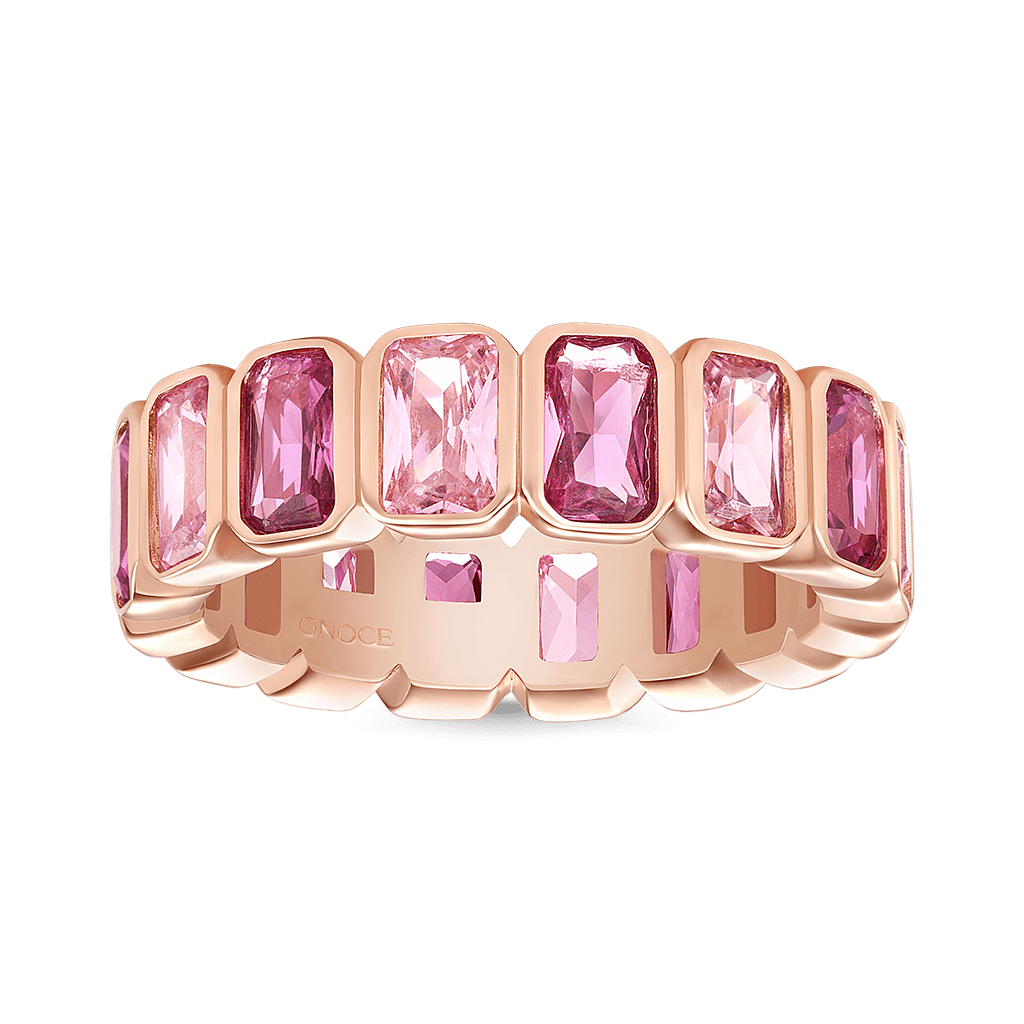 Gnoce Morganite Baguette Cut Bezel Eternity Band Ring_1