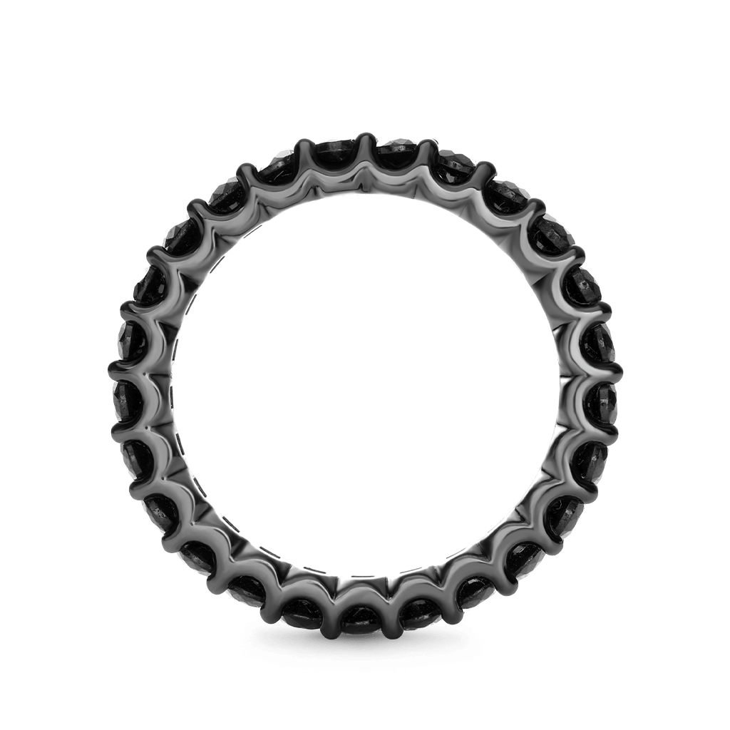 Gnoce Black Onyx Round-cut Statement Eternity Band Ring_3
