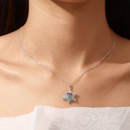 Gnoce Blue Snowflake Necklace_7