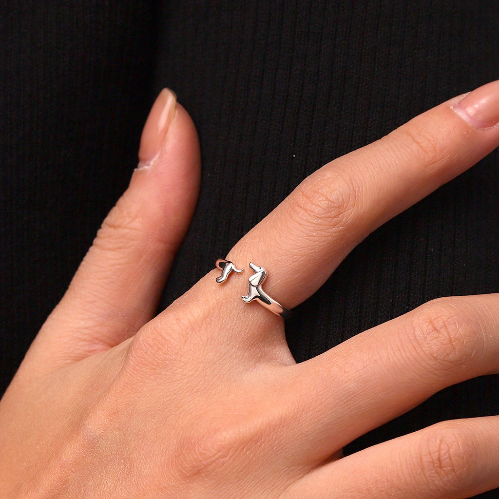 Gnoce Dachshund Dog Simple Open Ring_5