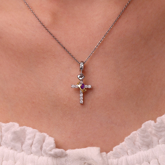 Gnoce Gold Crown of Thorns Nail Cross Pendant Dangle Charm_8