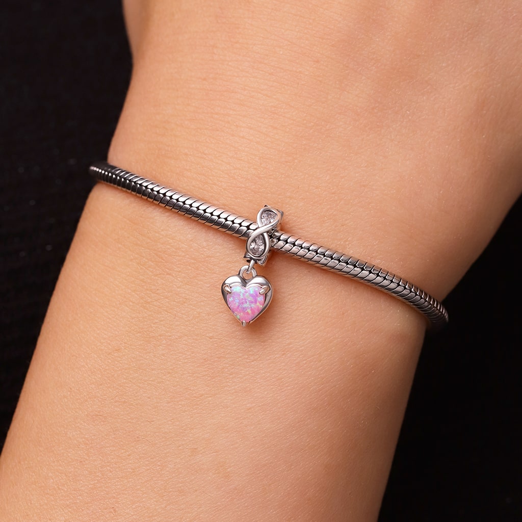 Gnoce Heart of Eternity Opal Pendant Dangle Charm_6