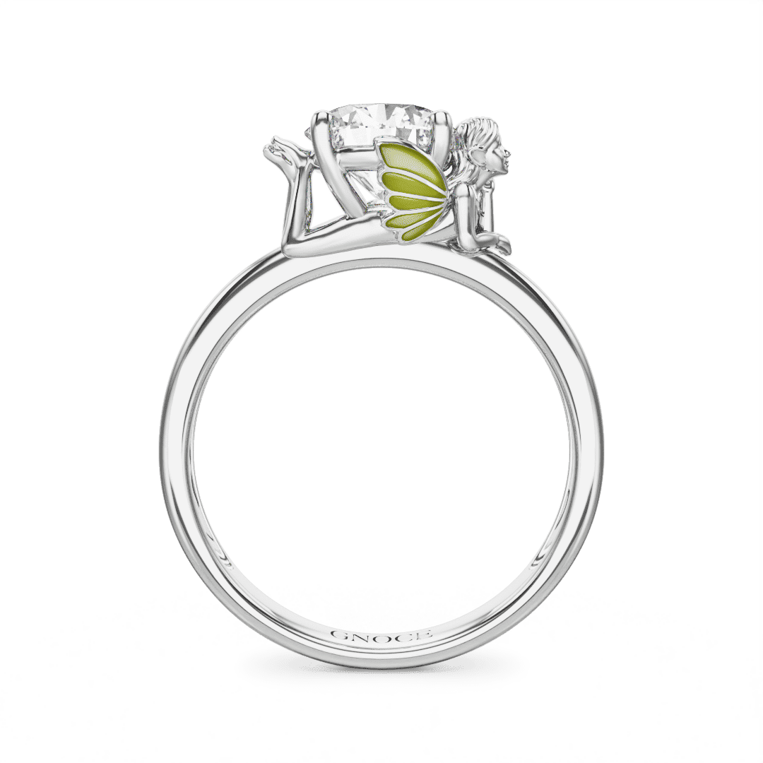 Gnoce Forest Elves Embraces Moissanite Round Cut Glow-in-the-Dark Ring_5