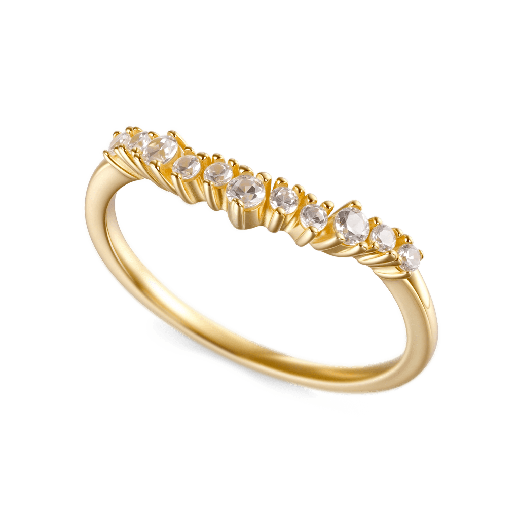 Gnoce 14K/10K Solid Gold Multistone Moissanite Cluster Ring_4