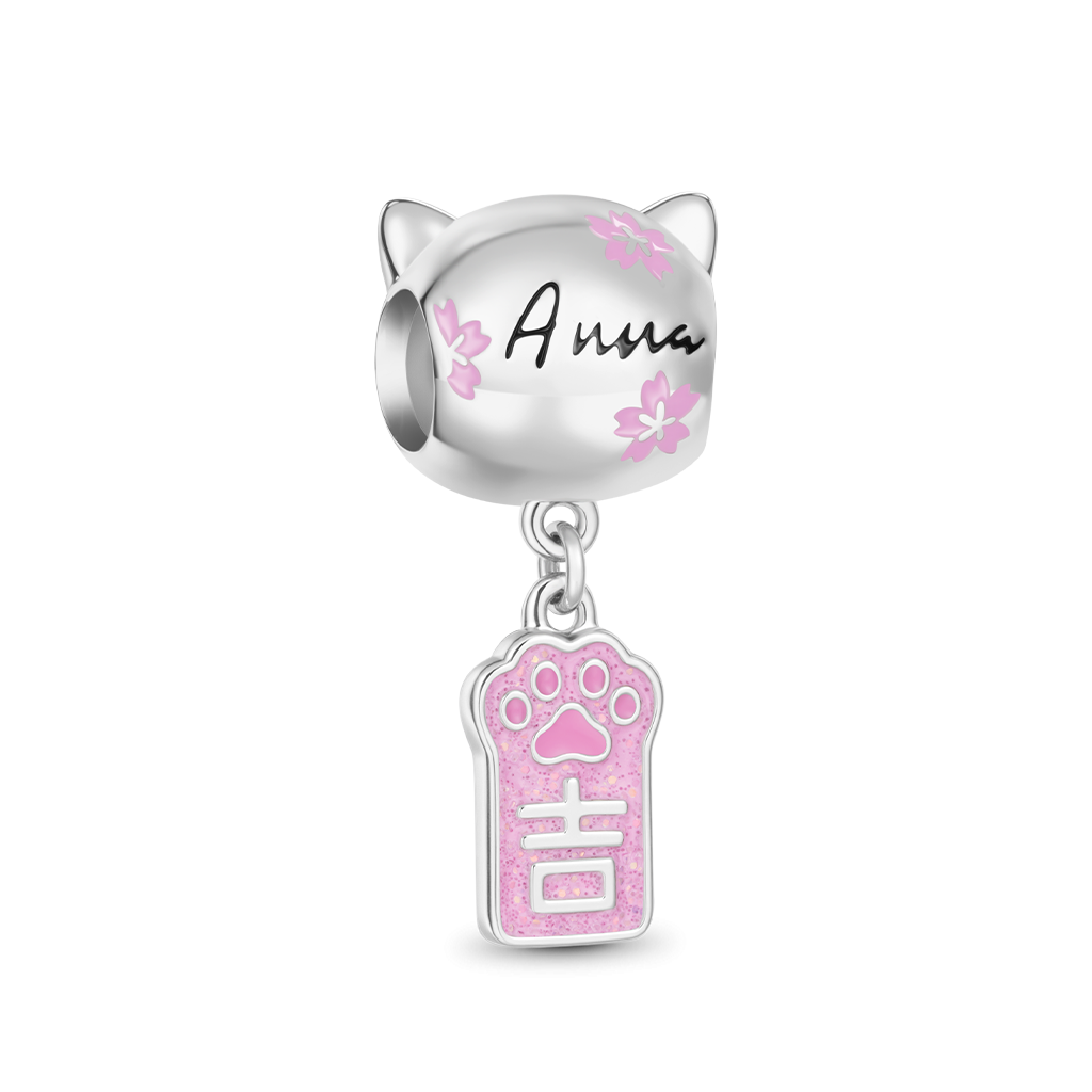 Gnoce Engravable Cat-shaped Wind Chime Amulet Charm_5