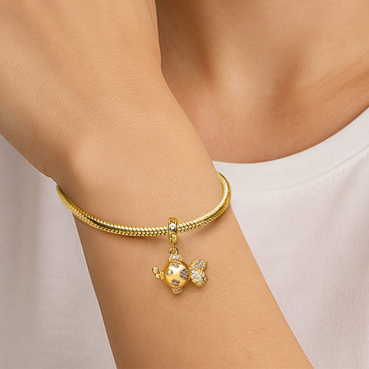 Gnoce Sparkling Playful Goldfish Pendant Dangle Charm_2