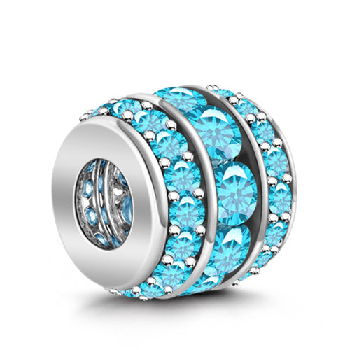 Gnoce "Success and Luck" Bead Charm blue topaz December Birthstone 925 Sterling Silver Fit For Bracelet Necklace and Choker_2
