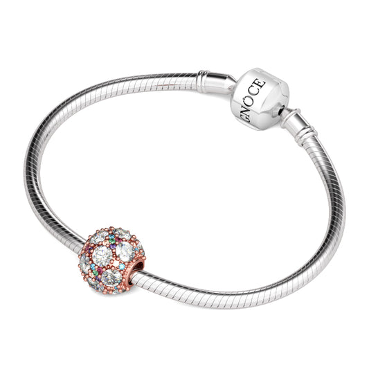Gnoce "You Are Beautiful Like The Diamonds In The Sky"Made Out of 925 Sterling Silver Plated with Rose Gold  Inlaid with Colorful Diamonds Expresses the Feeling of Elegance And Fashion Colorful Stones Charm_3