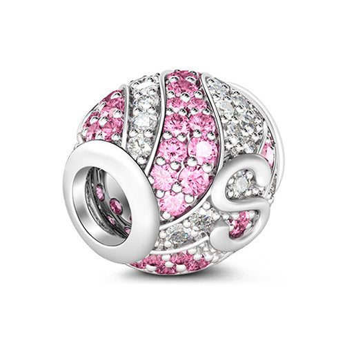 Gnoce “Letter S with Special Meaning for Special Person ”Made of 925 Sterling Silver Pink & Clear CZ Letter S Charm_2
