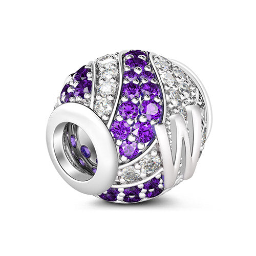 Gnoce “Letter W with Special Meaning for Special Person ”Made of 925 Sterling Silver Amethyst & Clear CZ Letter W Charm_2