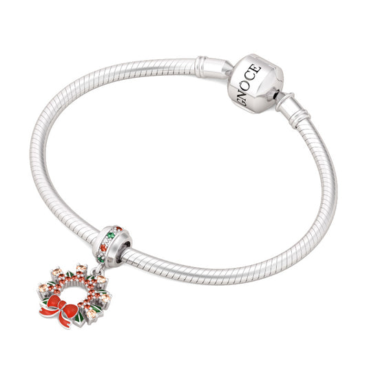 Gnoce "My Sunshine" Multicolor Delicate Christmas Wreath 925 Sterling Silver Pendant Locket for Bracelet/Necklace_2