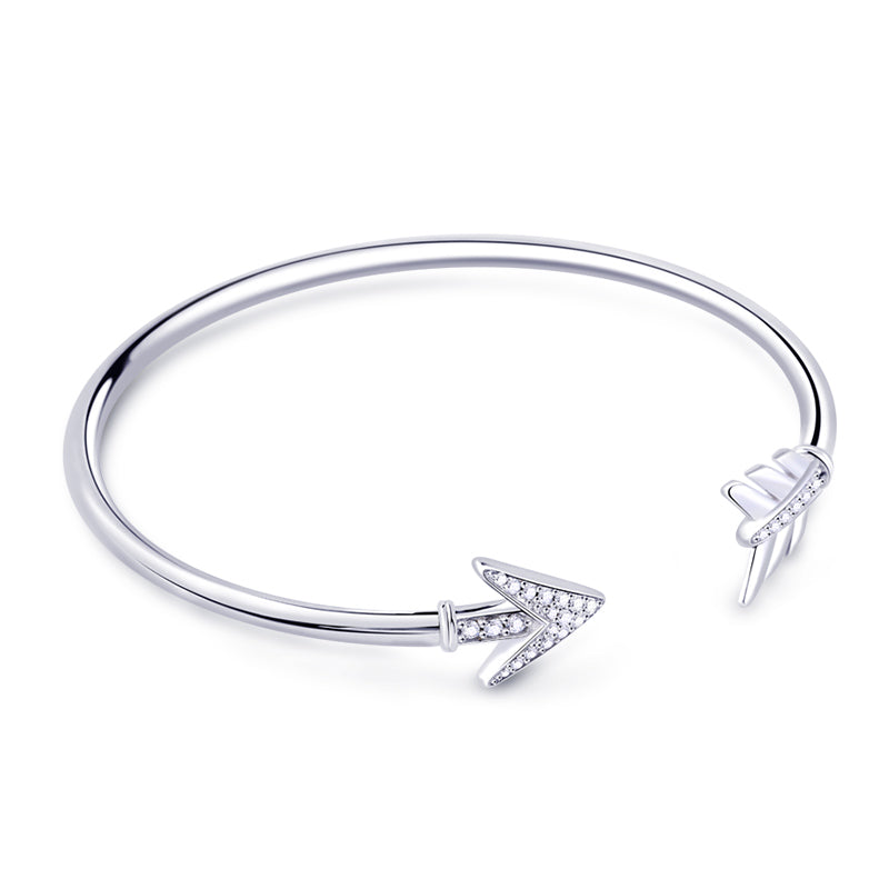 Gnoce "Love You Till the End of the World" 925 Sterling Silver Arrow Shaped Bracelet_2