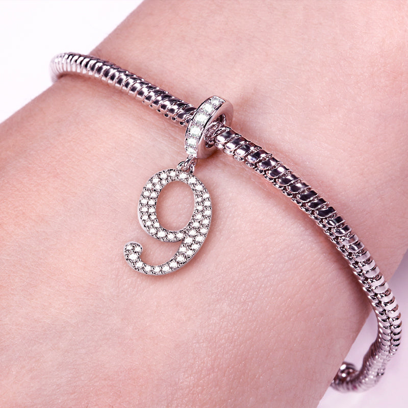 Gnoce "Moral Beauty" Nine Number Theme Silver Pendant For Bracelet or Necklace_3