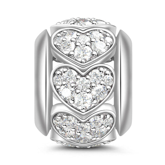 Gnoce "Take My Heart" S925 Sterling Silver Cubic Zirconia Charm Beads Gift for Her Suitable for Necklace Fit Pandora Bracelet_1