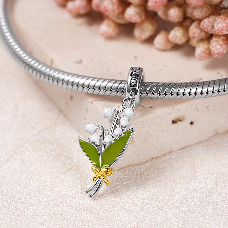 Lily of the Valley Flower Pendant Dangle Charm Sterling Silver_2