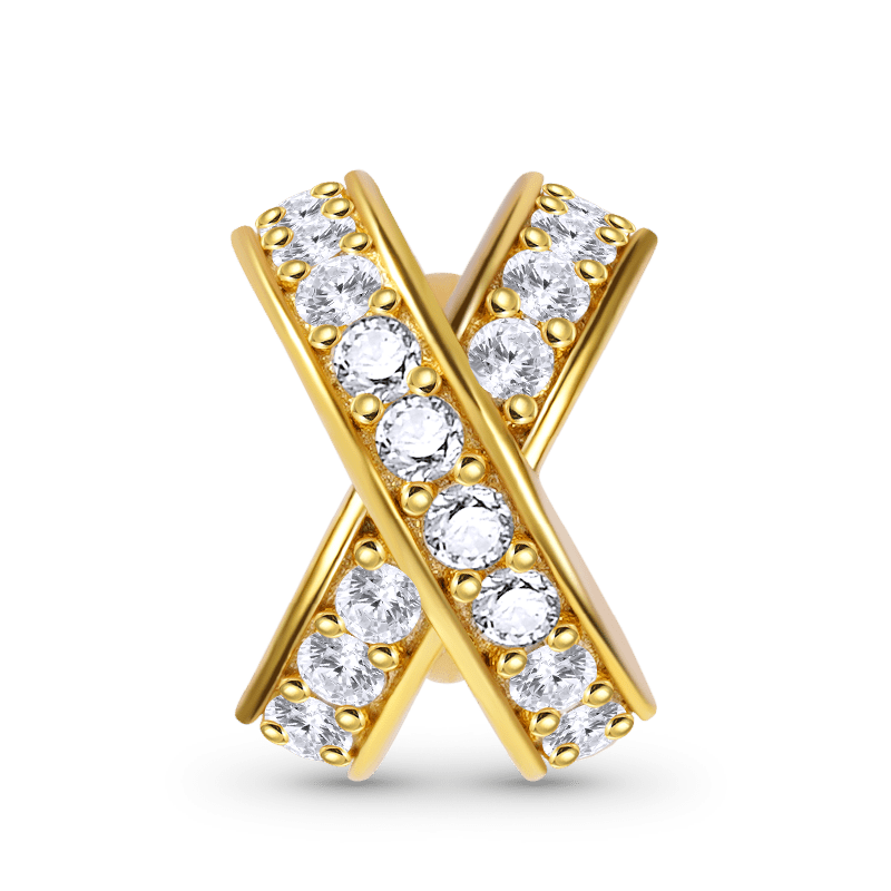 X-shape Charm Sterling Silver 18K Gold Plated_1