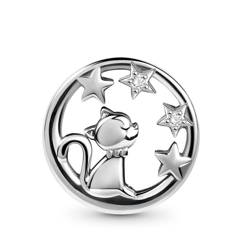 Gnoce Lovely Cat Stars Diamonds Charm_1