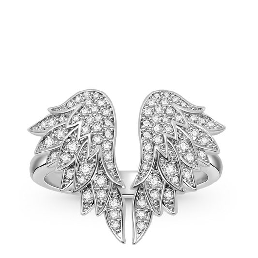 Wing Ring Sterling Silver inlaid with Crystal Stones_1
