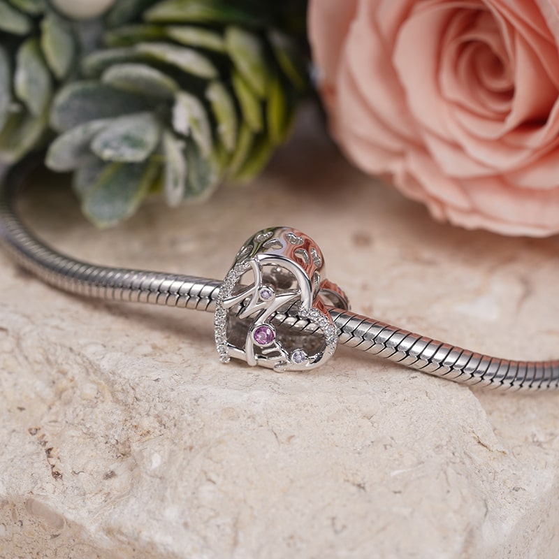 Koala Mom's Love Charm Bead 925 Sterling Silver inlaid with Crystal Stones Mother's Day Gift_4