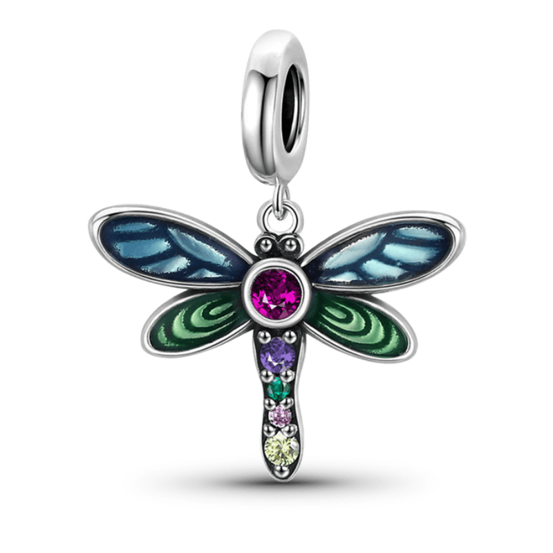 Shiny Dragonfly Pendant Dangle Charm Sterling Silver_1