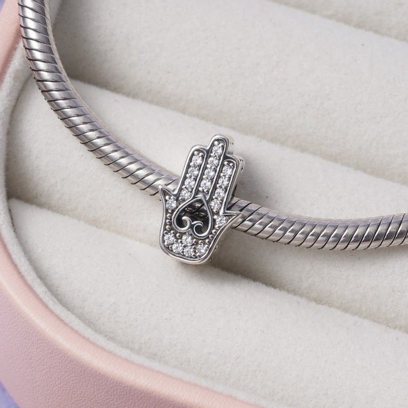 The hand of Fatima Hamsa Charm Bead Sterling Silver_2
