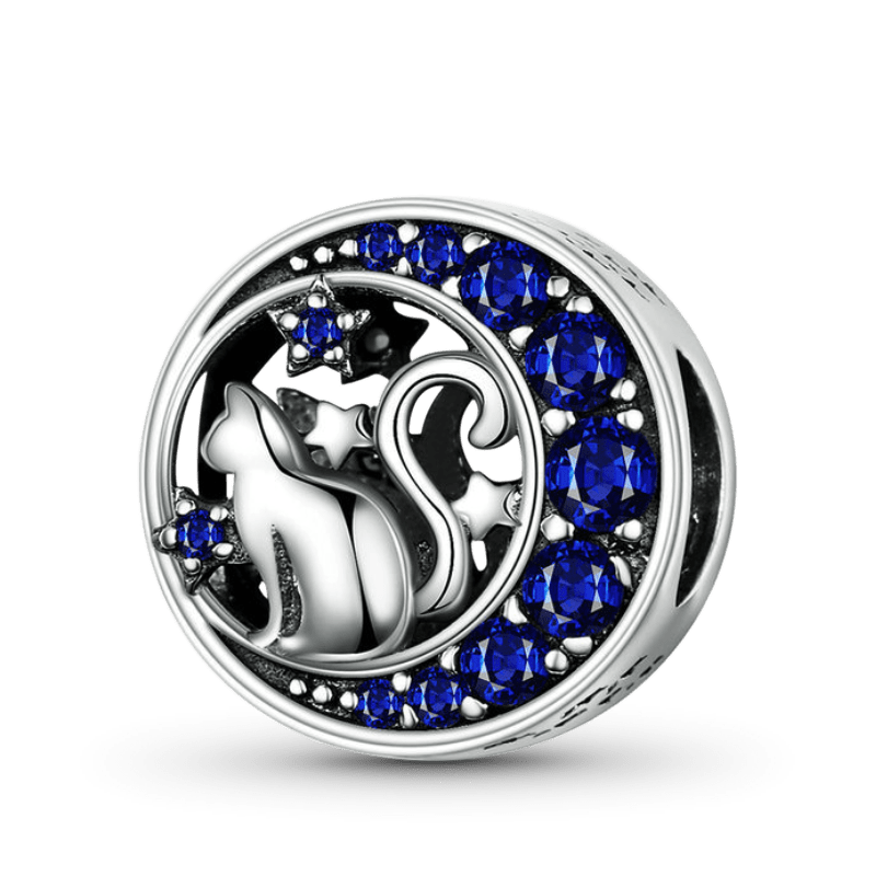 Cat on the Moon Charm Bead Sterling Silver_1