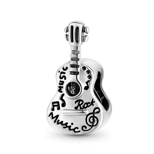 Guitar Charm Bead Sterling Silver_1