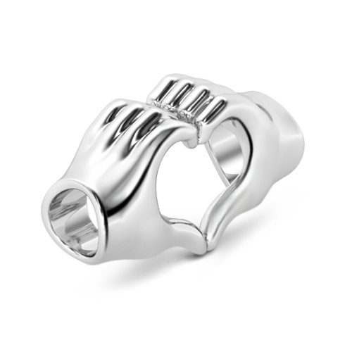 Gnoce 'Forever in Our Hearts' 925 Sterling Silver Finger with Heart Bead Charm Mother's Day Gift_2