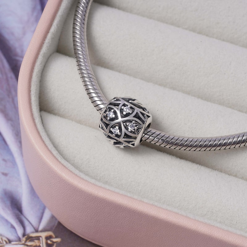 Letter M Charm Bead Sterling Silver_2