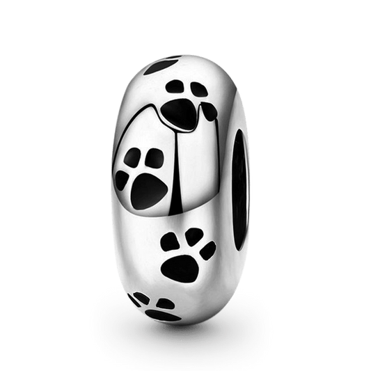 Paws Print Charm Bead Sterling Silver_1