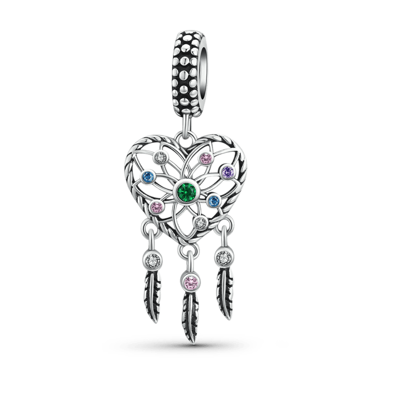 Colorful Dreamcatcher Pendant Dangle Charm Sterling Silver_1
