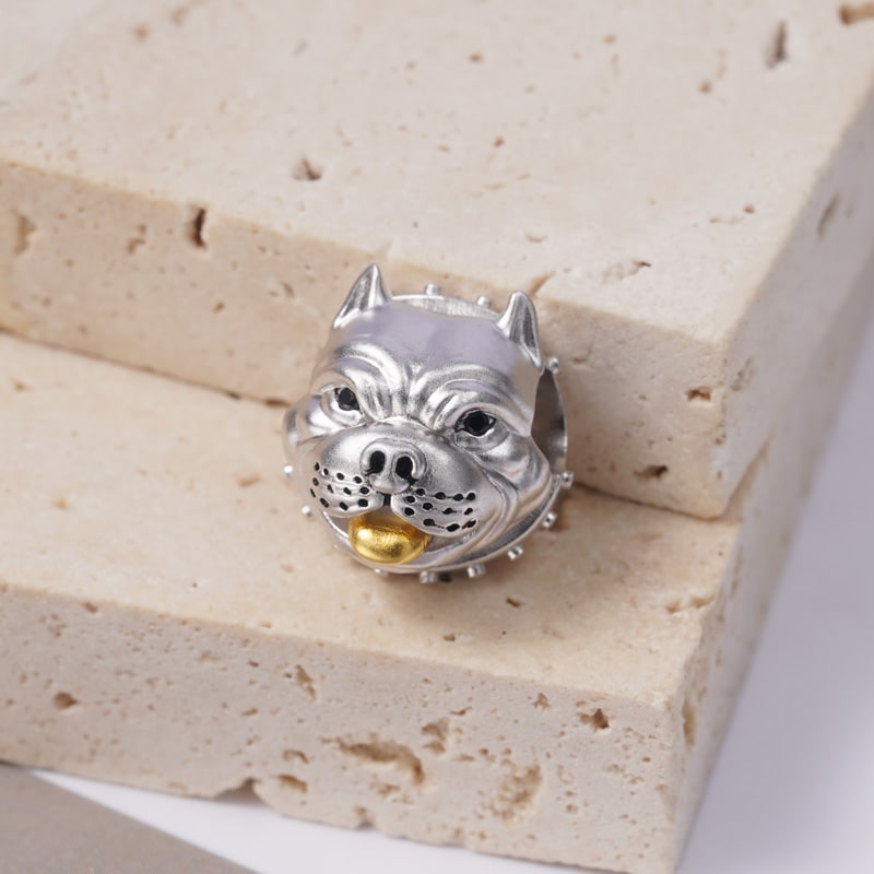 American Bully Pitbull Charm Bead Sterling Silver_2