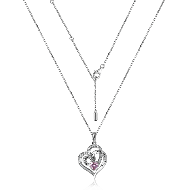 Sparkling "Endless Love" Hearts Pendant Necklace S925 Sterling Siver_2