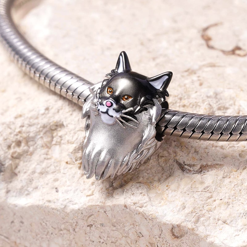 Maine Coon Cat Charm Bead Sterling Silver_2