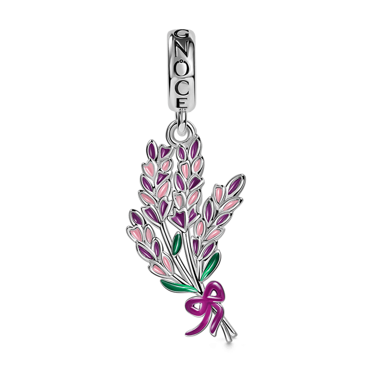 Lavender Flower Pendant Dangle Charm Sterling Silver_1