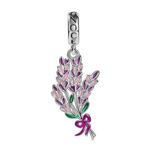 Lavender Flower Pendant Dangle Charm Sterling Silver_1