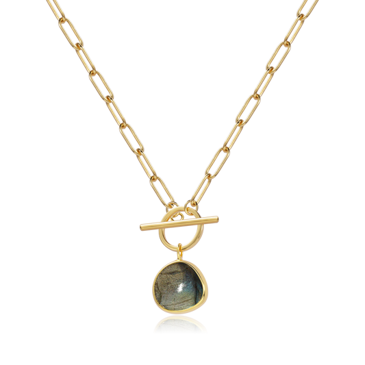 OT Buckle Labradorite Necklace Sterling Silver Gold Plated_1