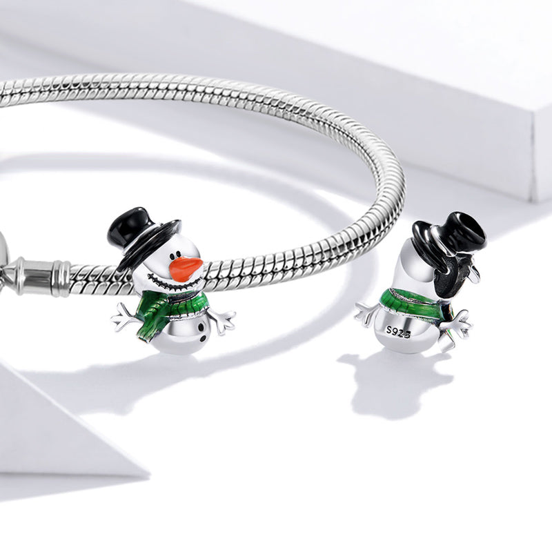 Mr. Snowman Charm Bead 925 Sterling Silver_2