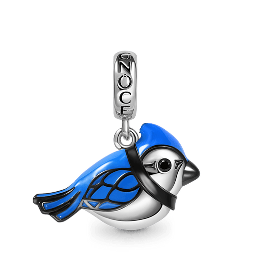 Blue Jay Pendant Dangle Charm 925 Sterling Silver Lucky Bird_1