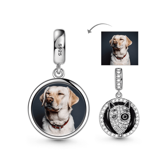 Gnoce "Frankenweenie" Bull Terrier Dog Photo Charm Pendant 925 Sterling Silver_1