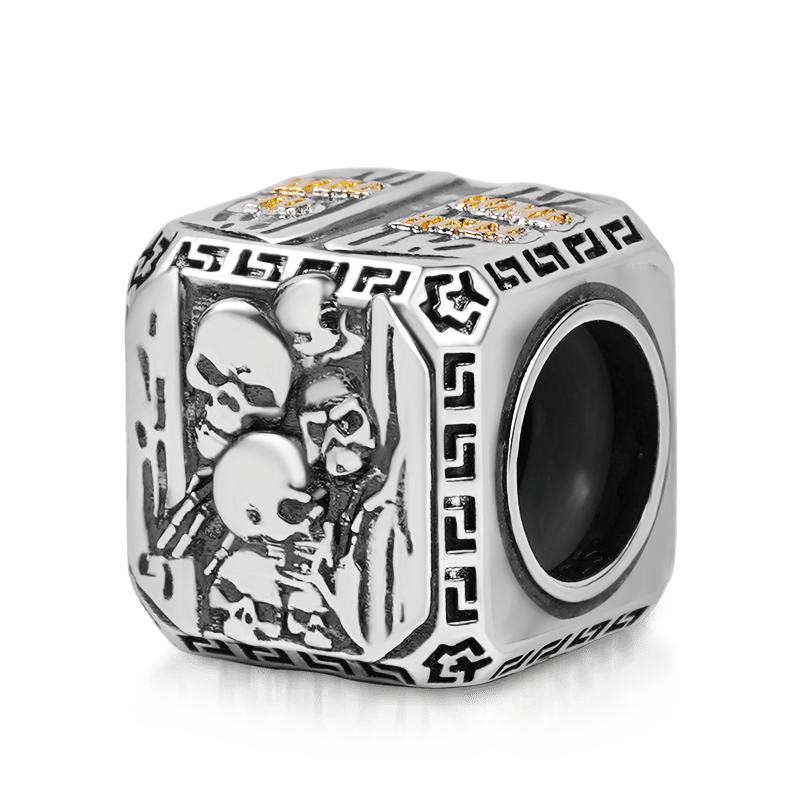 Hell's Gate Vintage Bead & Customized Classic Beads S925 Sterling Silver with Gift Copper Black Leather Men's Bracelet Jewelry for Men_2