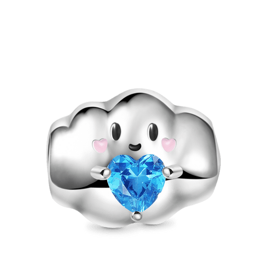 Cloud Baby Embraces Heart Gemstone Charm Bead Sterling Silver_1