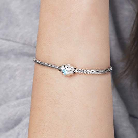 Cloud Baby Embraces Heart Gemstone Charm Bead Sterling Silver_3