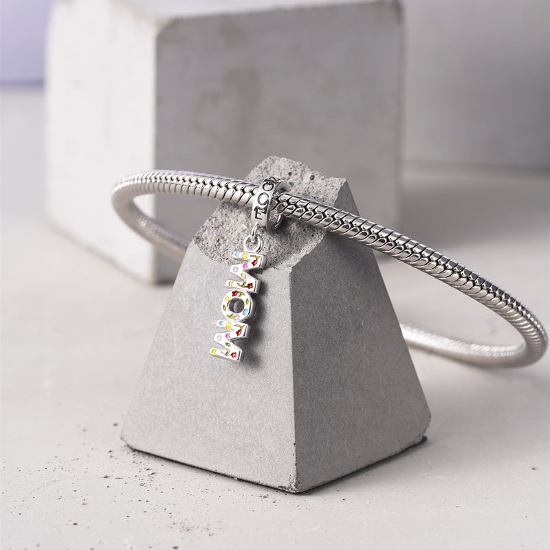 Gnoce Mom Pendant Dangle Charm 925 Sterling Silver_2