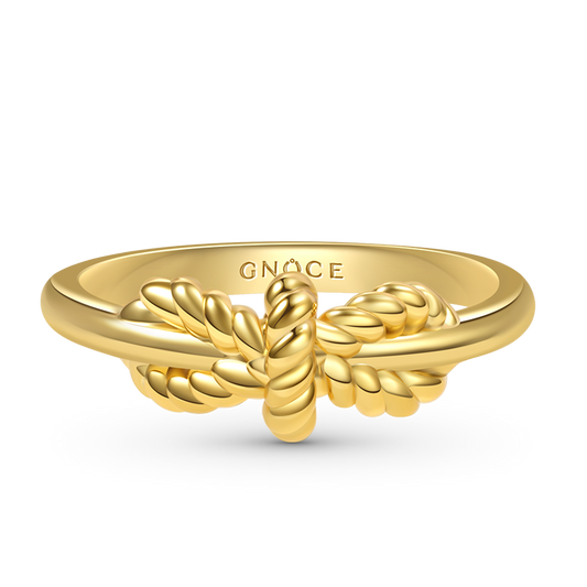 Bow Tie Ring 925 Sterling Silver 18k Gold Plated_1