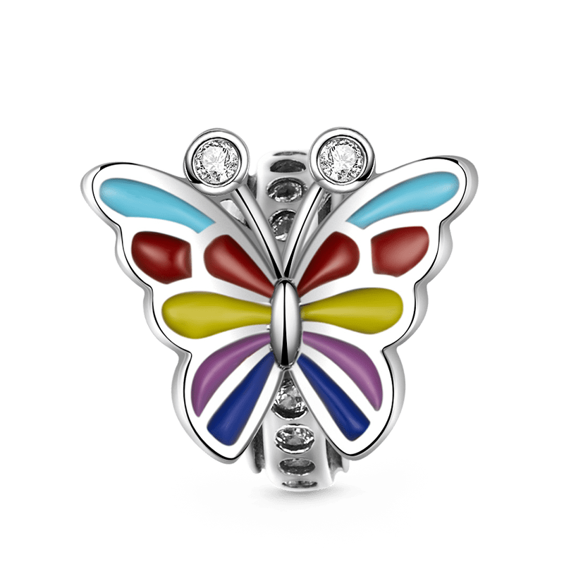 Colorful Butterfly Stopper for Charm Bracelets 925 Sterling Silver with Fine Enamels_1