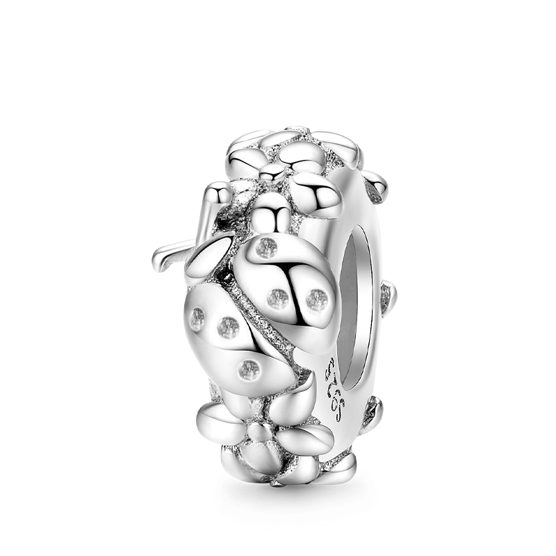 Ladybug & Petals Stopper for Charm Bracelets 925 Sterling Silver_1