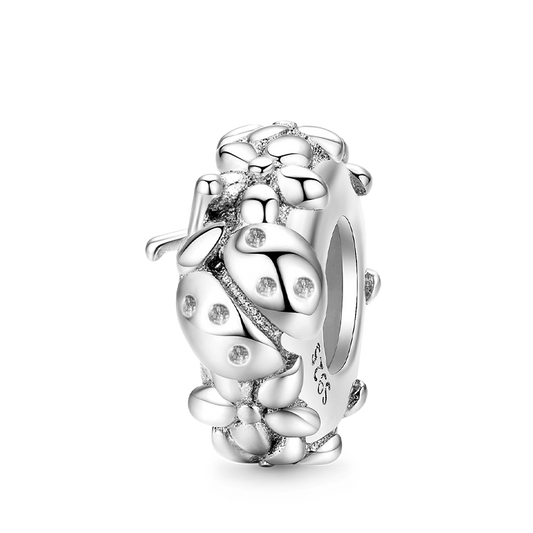 Ladybug & Petals Stopper for Charm Bracelets 925 Sterling Silver_1