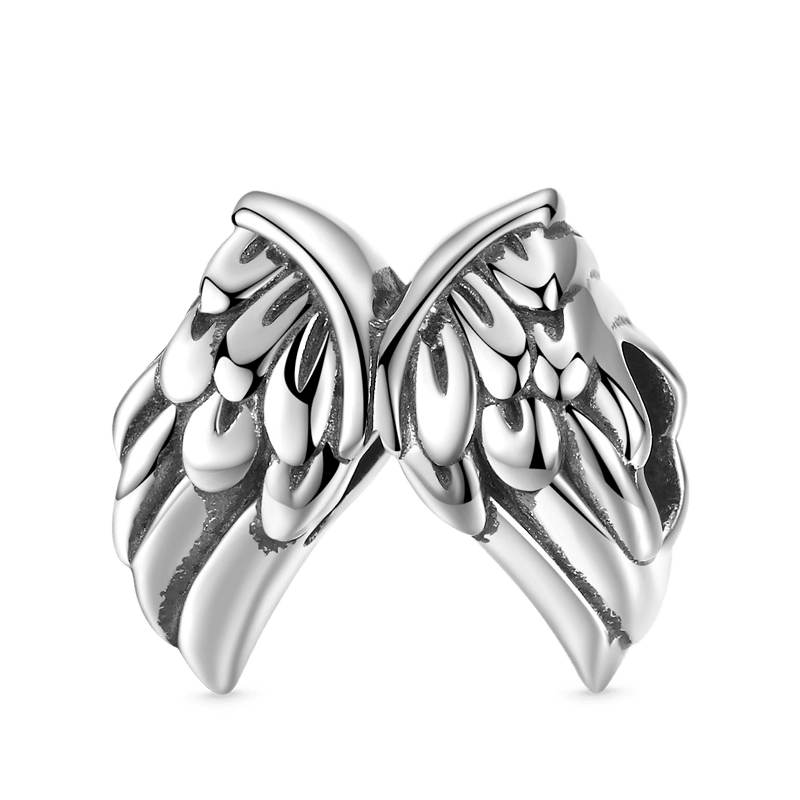 Retro Guardian Wings Charm Bead 925 Sterling Silver_1